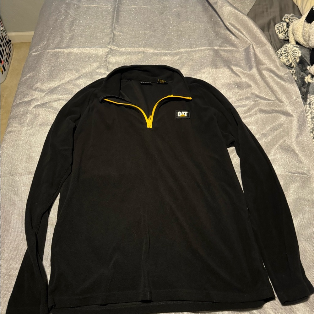 Black Long Sleeve Pullover with Yellow Zipper